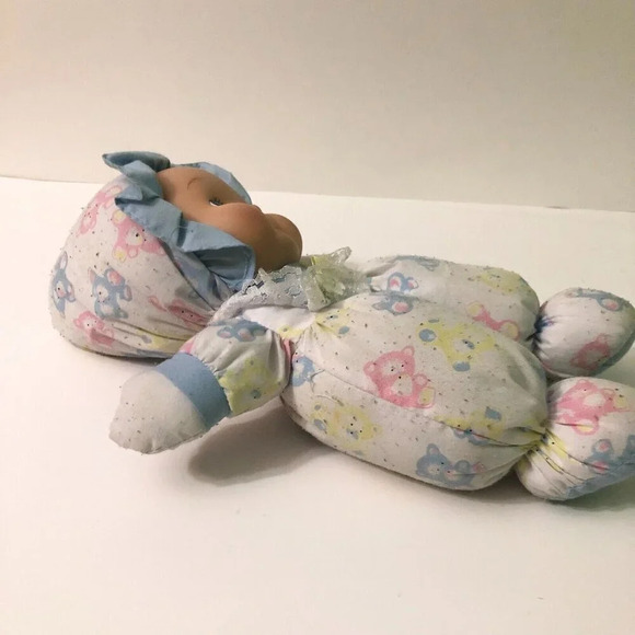 Vintage Baby Doll Plush Rubber Face 13 Inch Tall Puffalump Style Doll - Picture 4 of 16